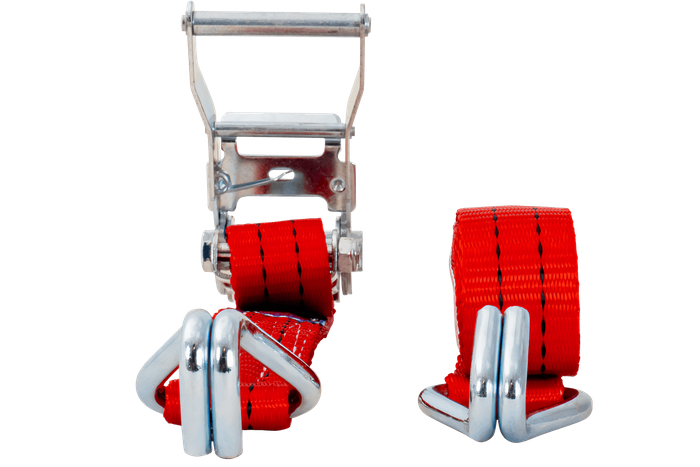 Set of four UNITRAILER 4m/35mm/2t red transport belts with tensioner