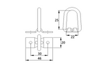 BOZAMET h-25mm movable onboard grab, mounting hook