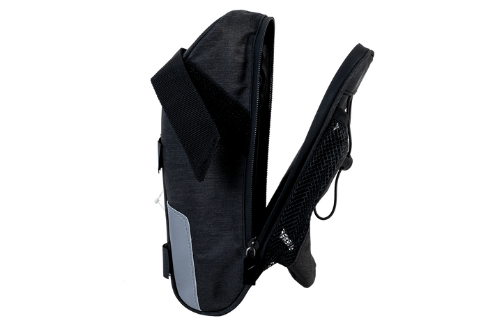 PROFEX 82318 Long Black Lux Bicycle Saddle Bag with Bottle Pocket