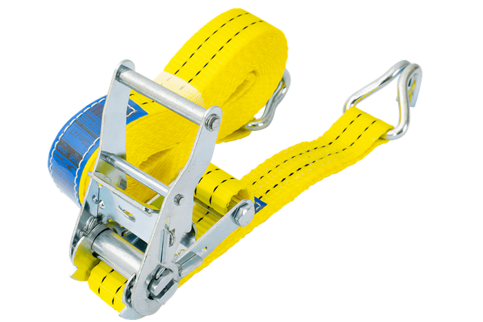 Set of four UNITRAILER 6m/35mm/2t yellow transport belts with tensioner