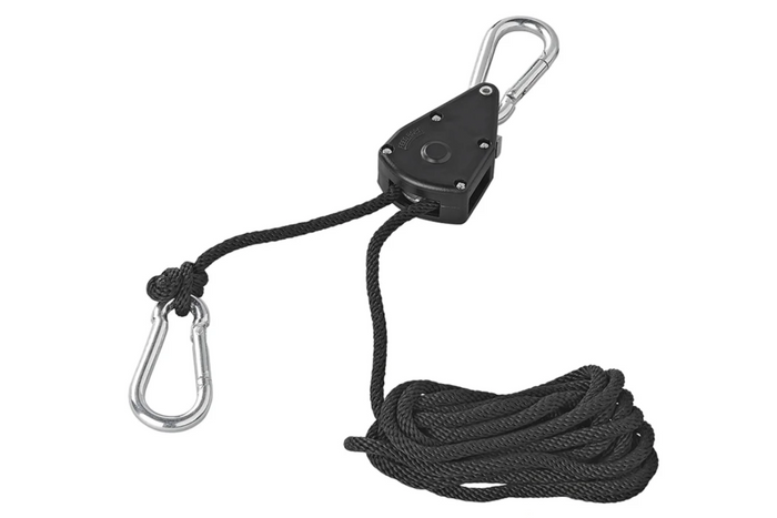 Set of two ProPlus 320054 wire rope winches, wire rope hoist with ratchet, 2.5m, 68kg