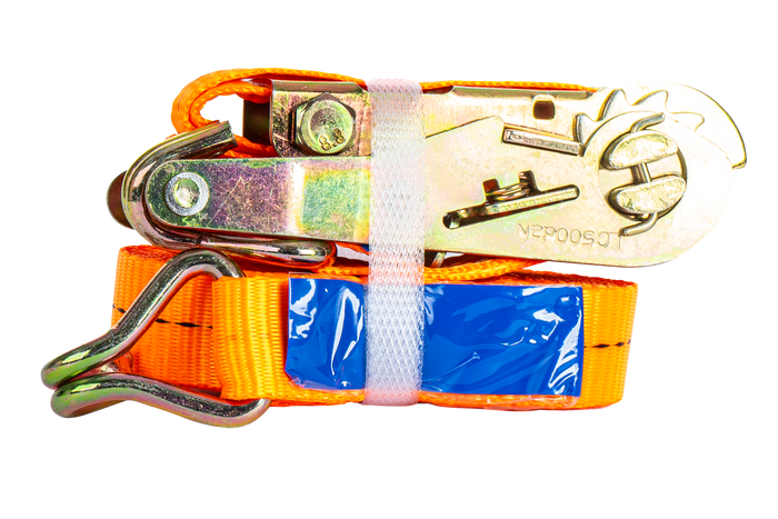 Set of four UNITRAILER 2m/50mm/5t orange transport belts with tensioner