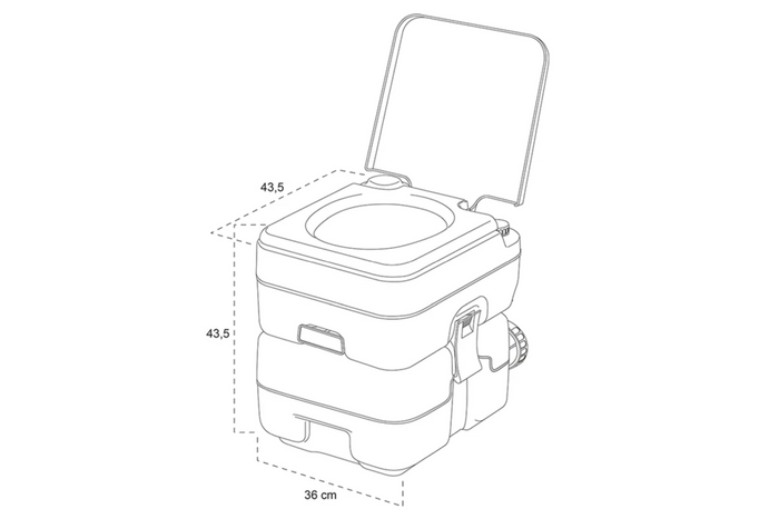ProPlus 370415V01CR Portable Camping Toilet Gray 10L/20L