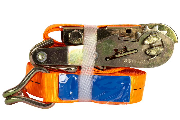 Set of four UNITRAILER 6m/25mm/1t orange transport belts with tensioner