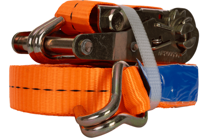 Set of four UNITRAILER 10m/25mm/1t orange transport belts with tensioner