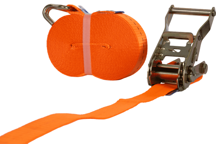 Set of four UNITRAILER 10m/25mm/1t orange transport belts with tensioner
