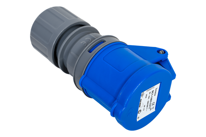 MANTES 2P+Z electric socket, portable socket 16A 230V with flap