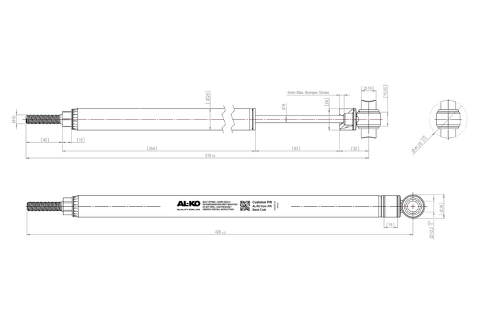 AL-KO 150V overrun device/brake shock absorber