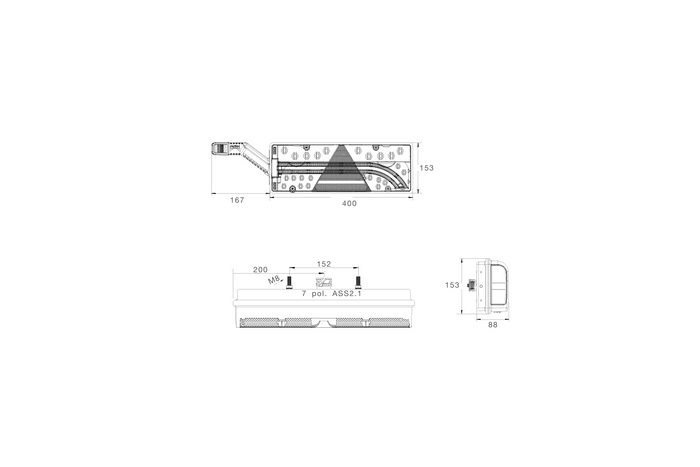 ASPÖCK EUROPOINT III LED bayonet tail lights 7PIN ASS2 with horn 7 functions left+right