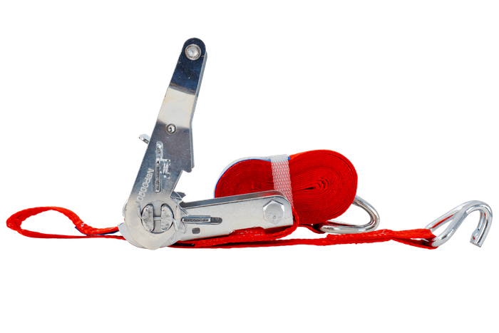 Set of four UNITRAILER 3m/25mm/1t red transport belts with tensioner